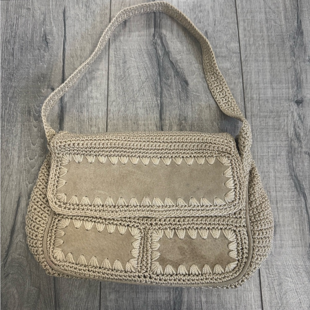 Vintage Beige Crochet Women's Bag